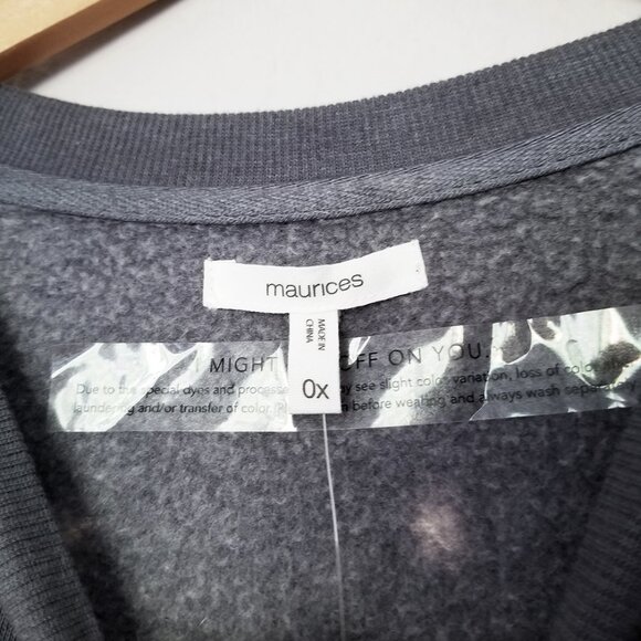 NEW Maurices Utah Tie Dye Ombre Sweatshirt Women Plus Size 0X Blue/Off White $40 - Picture 7 of 14